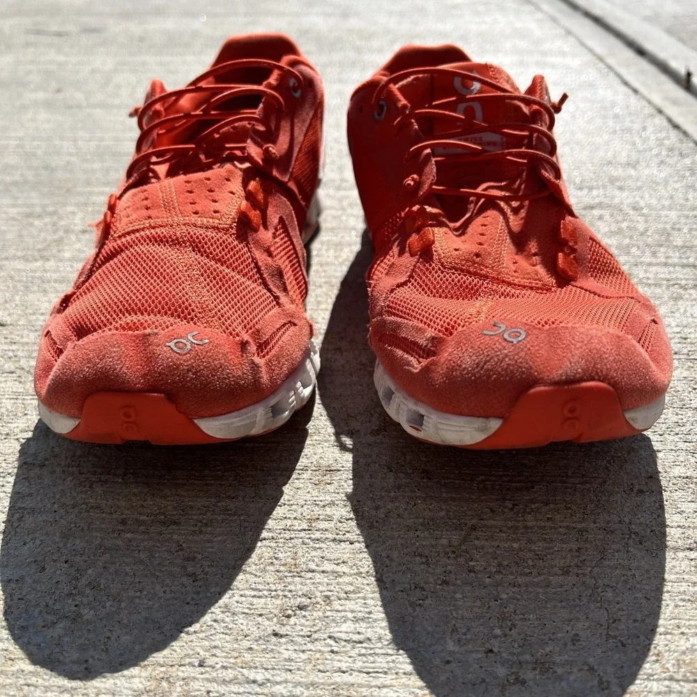 On Cloud Monochrome Size 11 Orange Gray Athletic Running Shoes Swiss Engineering